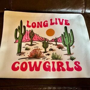 Desert Vibes Cowgirls Cosmetic Bag Canvas Bag
